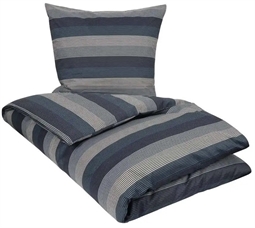 Sengetøj 200x220 cm - Big stripes blue - Dobbelt sengetøj - 100% Bomuldssatin - By Night
