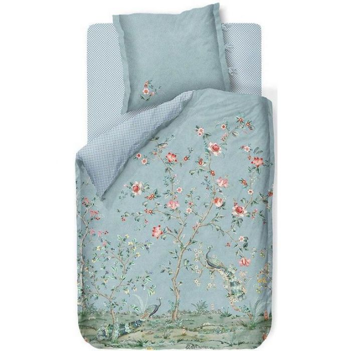 Pip studio sengetøj - Okinawa blue - Blomstret sengetøj - Dobbeltsidet sengesæt - 100% bomuld