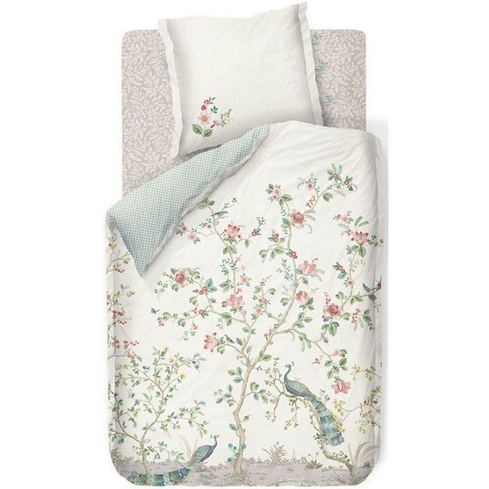 Pip studio sengetøj - Okinawa white - Blomstret sengetøj - Dobbeltsidet sengesæt - 100% bomuld