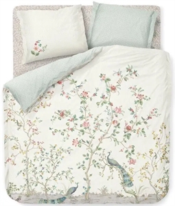 Dobbeltdyne sengetøj 200x200 cm - Okinawa White - Hvidt sengetøj - 2 i 1 design - 100% bomuld - Pip Studio