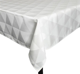 Borddug -  Hvid - Jacquard dug med mønster - 140x220 cm