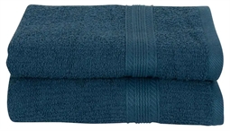 Håndklæder - Pakke á 2 stk. 50x100 cm - Blå - 100% Bomuld