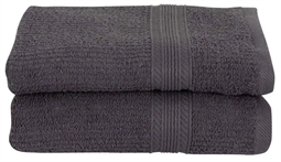 Håndklæder - Pakke á 2 stk. 50x100 cm - Antracitgrå - 100% Bomuld