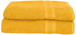 Badehåndklæder - Pakke á 2 stk. 70x140 cm - Karrygule - 100% Bomuld