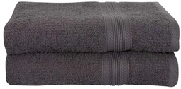 Badehåndklæder - Pakke á 2 stk. 70x140 cm - Antracitgrå - 100% Bomuld