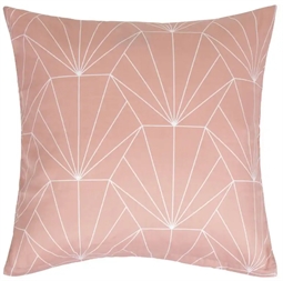 Pudebetræk 60x63 cm - Hexagon fersken - 100% Bomuldssatin 