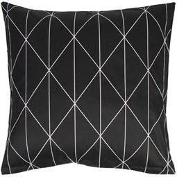 Pudebetræk 60x63 cm - Graphic harlekin -  Sort - 100% Bomuldssatin 