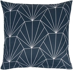 Pudebetræk 60x63 cm - Hexagon - mørkeblå - 100% Bomuldssatin 
