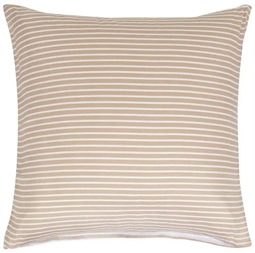 Pudebetræk 60x63 cm - Narrow lines sand - 2 i 1 design - 100% Bomuldssatin 
