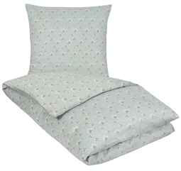 Sengetøj 140x200 cm - Bomuldssatin sengetøj - Summer turkis - By Night sengesæt 