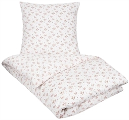 Sengetøj 140x220 cm - Summer white - Blomstret sengesæt - 100% Bomuldssatin sengetøj - By Night