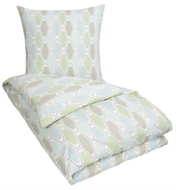 Dobbeltdyne sengetøj 200x220 cm - Harlekin Grøn - Mønstret sengesæt - Microfiber - In Style