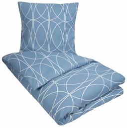 Sengetøj 200x220 cm - Aganda - Blå - Dobbelt dynebetræk i Microfiber - In Style sengesæt