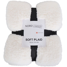 Plaid i teddy fleece - 130x170 cm - Hvidt - Blødt tæppe fra Nordstrand
