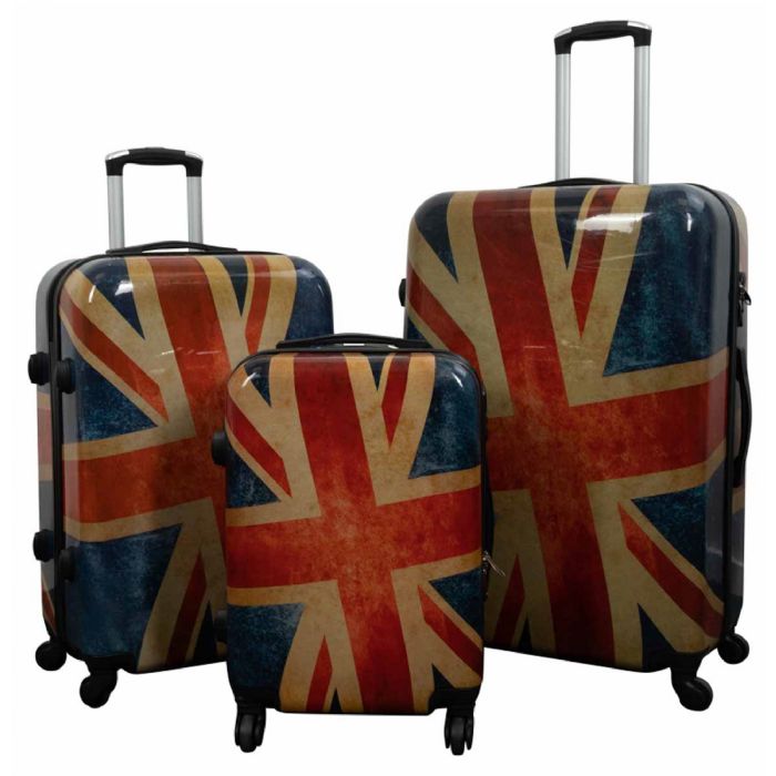Kuffertsæt - 3 stk. - Kuffert med motiv - Union Jack - Hardcase letvægt kuffert