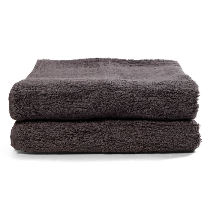 Badehåndklæder - 2 stk. - 70x140 cm - Mørkegrå - 100% Bomuld - Håndklædepakke fra Nordisk tekstil
