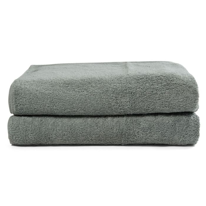 Badehåndklæder - 2 stk. - 70x140 cm - Støvet grøn - 100% Bomuld - Håndklædepakke fra Nordisk tekstil