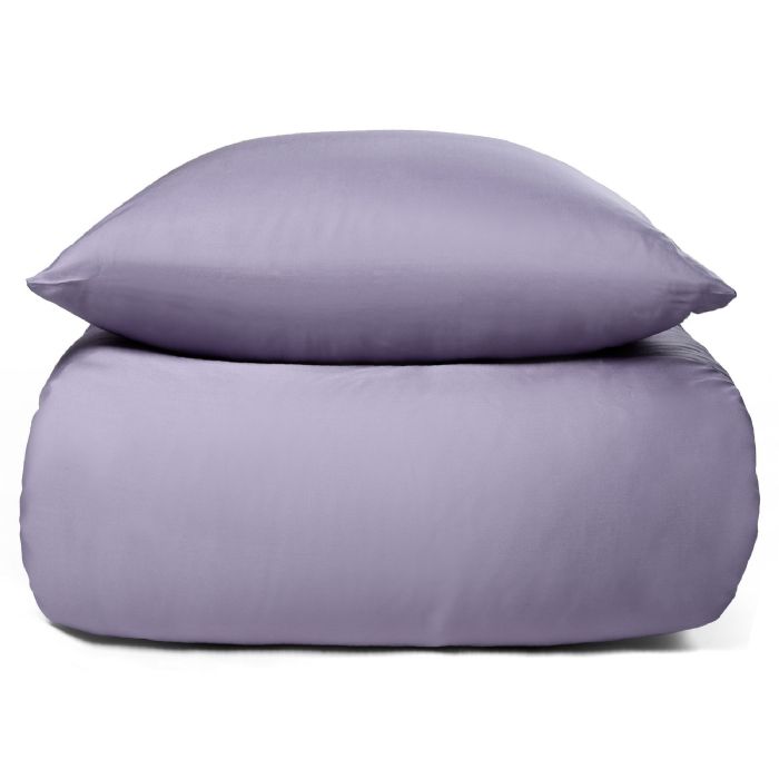 Bambus sengetøj - 100% Naturligt bambus - 140x200 cm - Lys lilla, satinvævet sengesæt