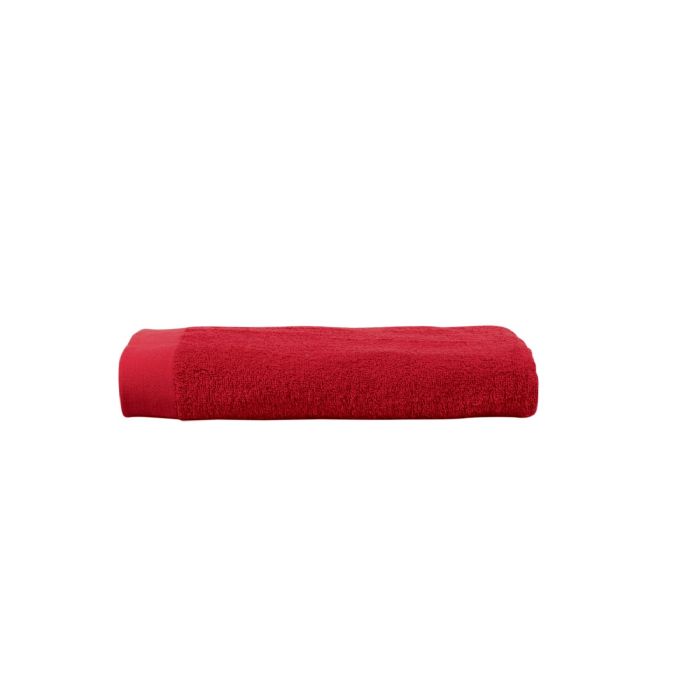 Badelagen - 100% Blødt bomuld med høj absorberingsevne - 100x150 cm - Rødt - Stort håndklæde fra danske By Borg