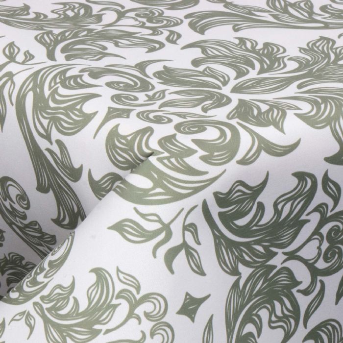 Tekstil voksdug - 140 cm bred - Green Damask - Voksdug med akrylbelægning