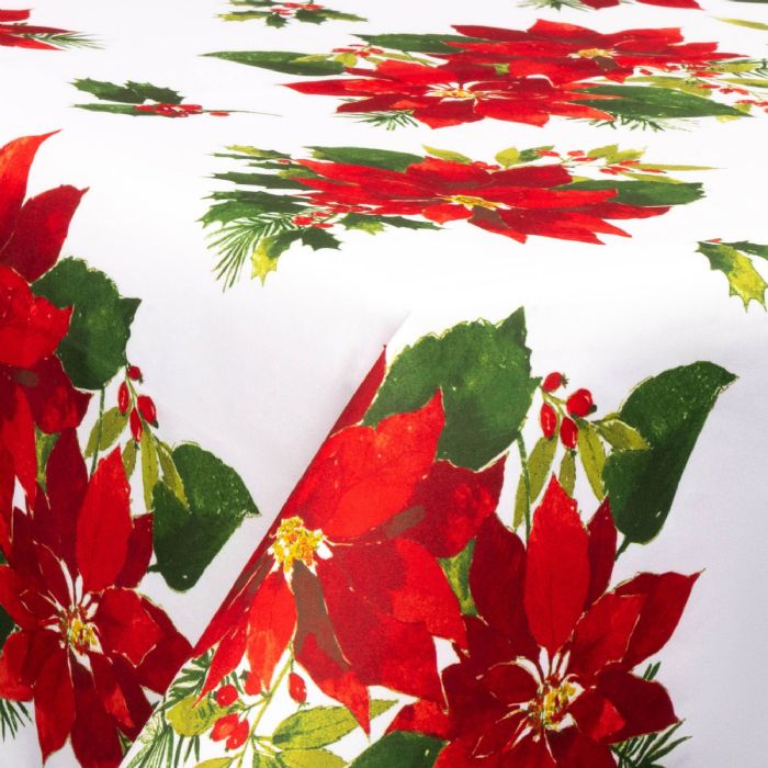 Tekstil voksdug - 140 cm bred - Juledug - 30 meters rulle - Christmas Star Flower - Voksdug med akrylbelægning
