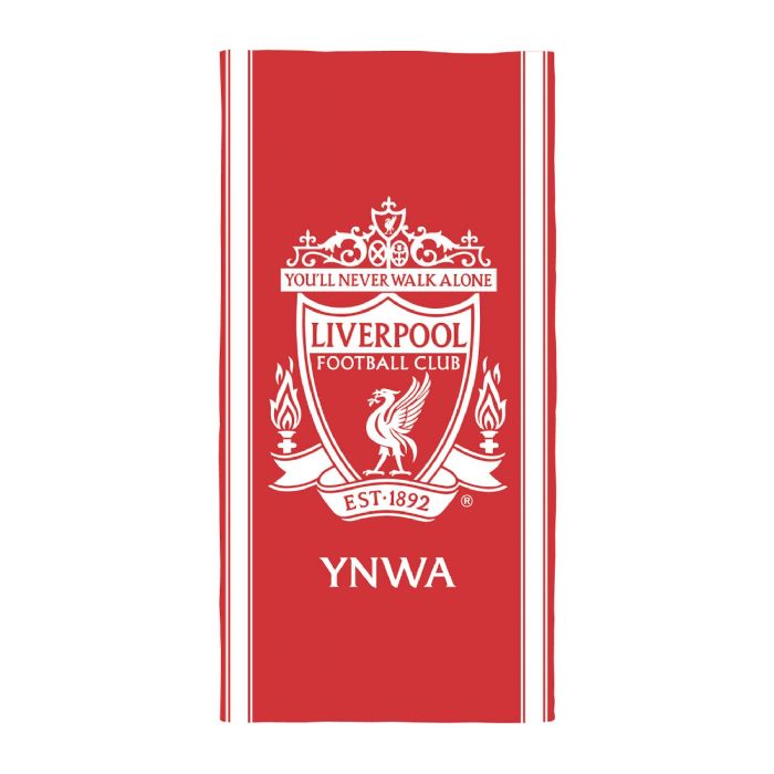 Liverpool håndklæde - 70x140 cm - 100% bomuld - Blødt badehåndklæde med Liverpool logo