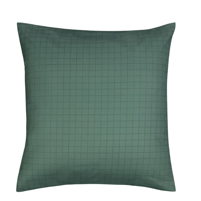  Pudebetræk 60x63 cm - 100% bomuld - Grøn ternet hovedpudebetræk - Nordstrand Home