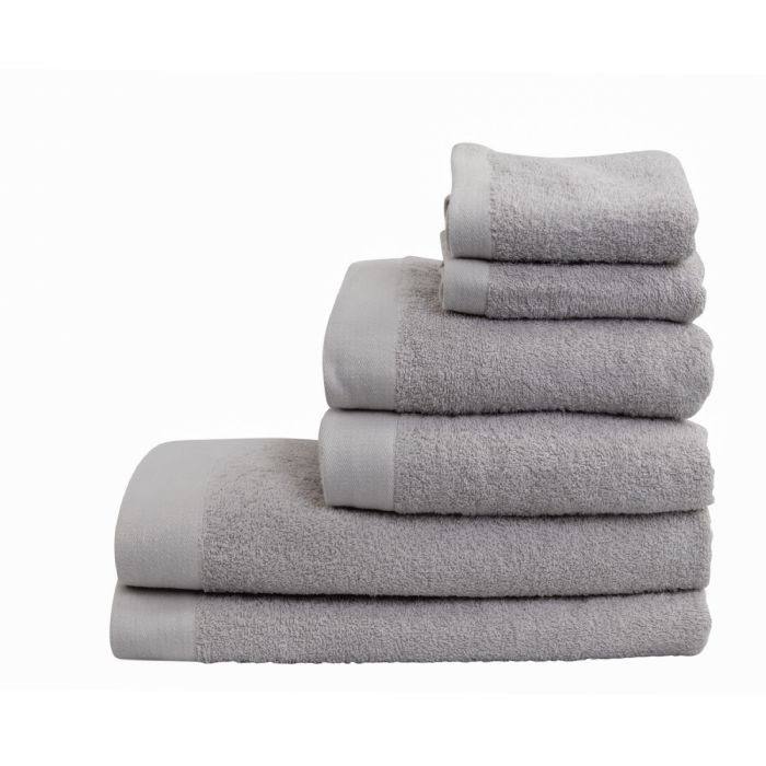 Lysegrå Håndklædepakke med 6 stk. - 100% Blødt bomuld med høj absorberingsevne - Lysegrå håndklæder fra danske By Borg