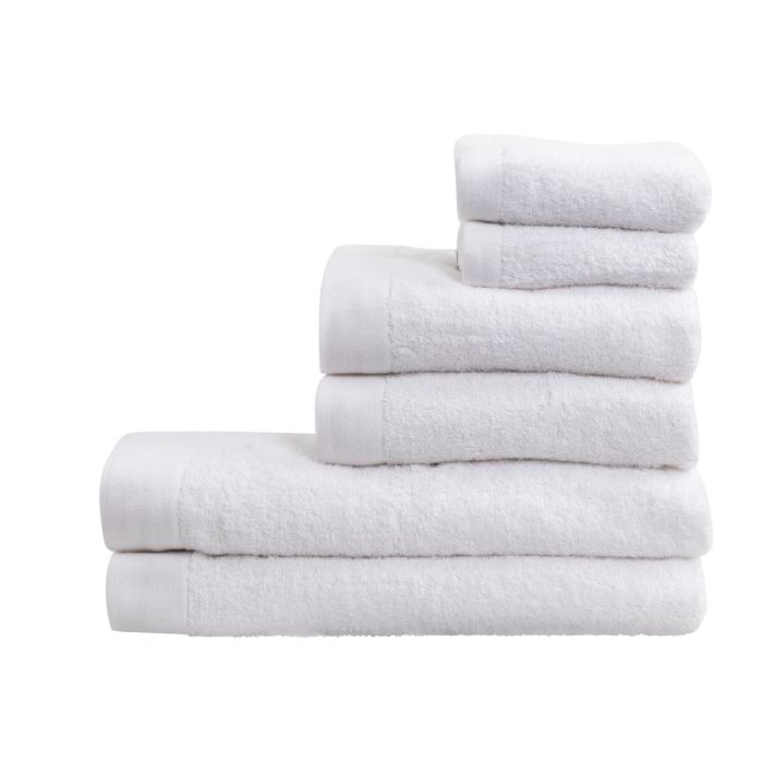 Hvid Håndklædepakke med 6 stk. - 100% Blødt bomuld med høj absorberingsevne - Hvide håndklæder fra danske By Borg