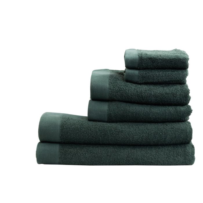 Grøn Håndklædepakke med 6 stk. - 100% Blødt bomuld med høj absorberingsevne - Mørkegrønne håndklæder fra danske By Borg