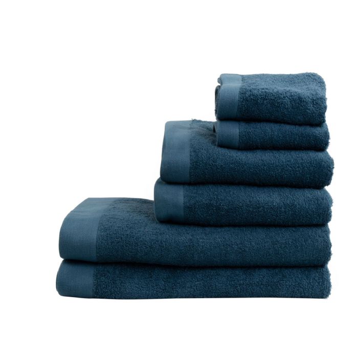 Mørkeblå Håndklædepakke med 6 stk. - 100% Blødt bomuld med høj absorberingsevne - Mørkeblå håndklæder fra danske By Borg