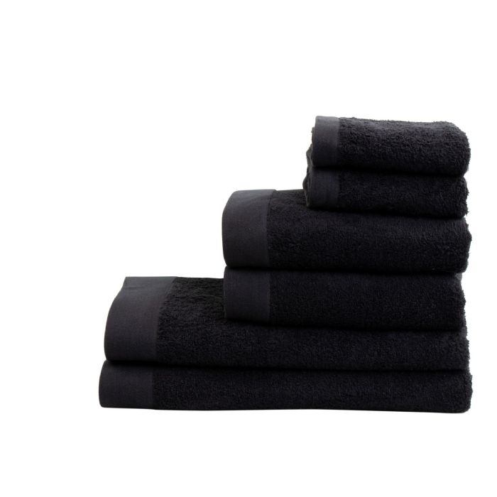 Sort Håndklædepakke med 6 stk. - 100% Blødt bomuld med høj absorberingsevne - Sorte håndklæder fra danske By Borg