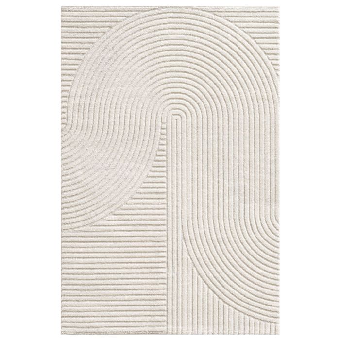 Gulvtæppe - 80x150 cm - Vævet tæppeløber - Cremefarvet med mønster - Elio - Nordstrand Home