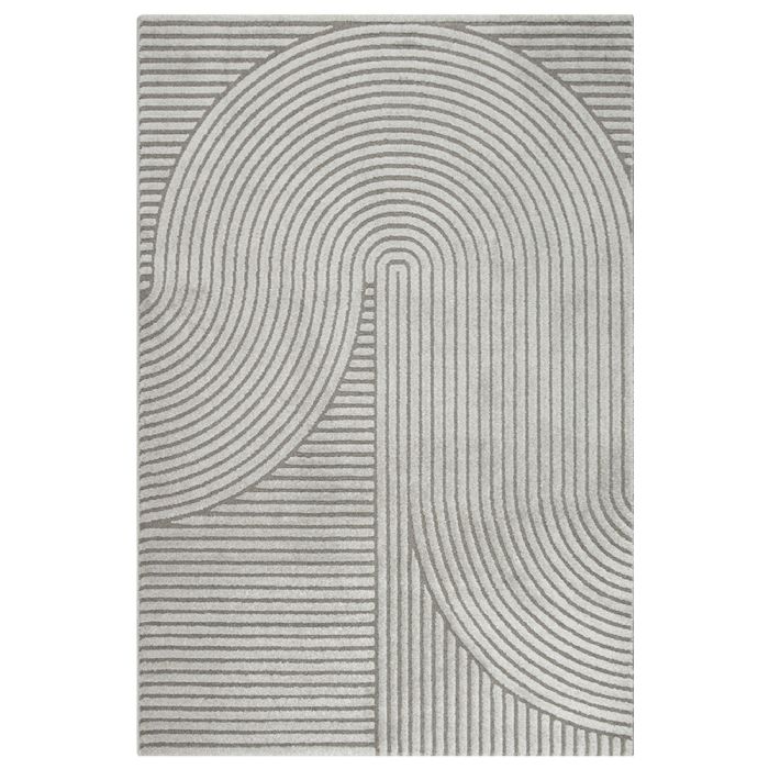 Gulvtæppe - 80x150 cm - Vævet tæppeløber - Grå med mønster - Elio - Nordstrand Home