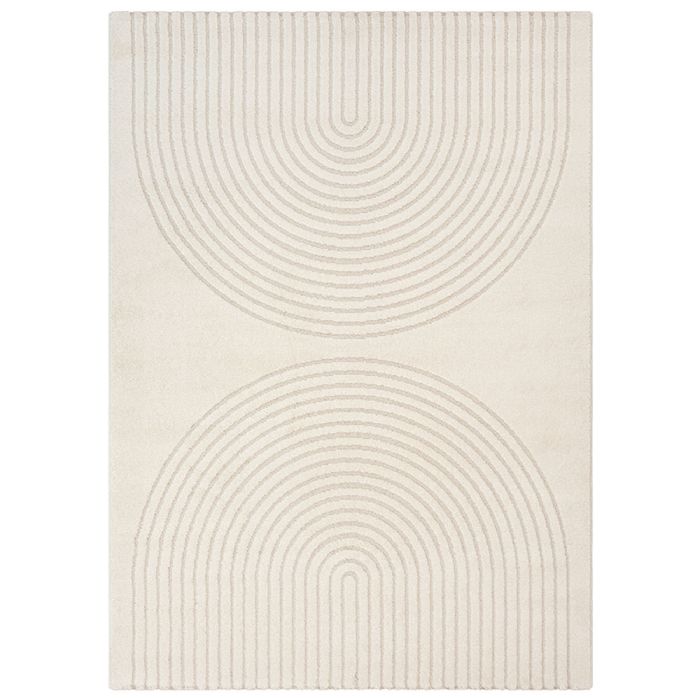 Gulvtæppe - 80x150 cm - Vævet - Cremefarvet med mønster - Eclipse - Nordstrand Home