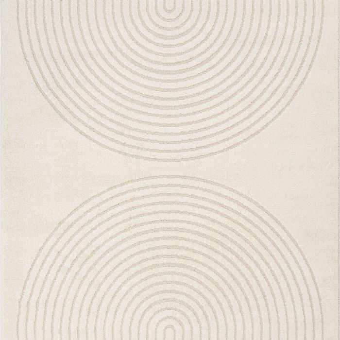 Gulvtæppe - 140x200 cm -  Vævet - Cremefarvet med mønster - Eclipse - Nordstrand Home