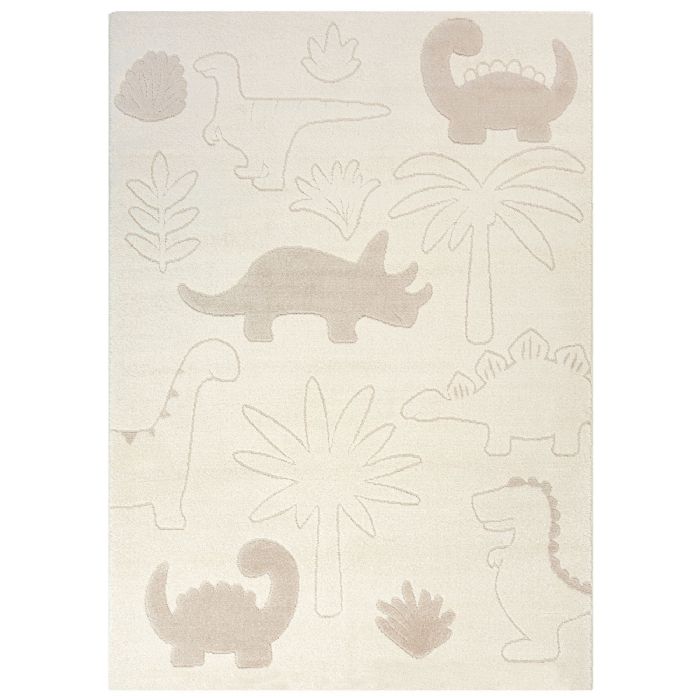 Børnegulvtæppe - 140x200 - Beige med dinosaur - Eclipse - Nordstrand Home