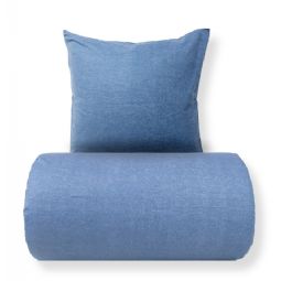 Sengetøj - Bomulds flonel - Blue Melange 