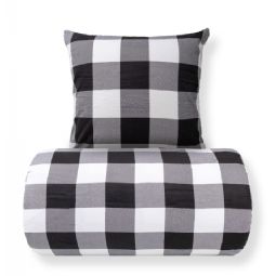 Sengetøj - Bomulds flonel - Sorte og hvide tern