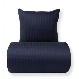Sengetøj - 100% bomuldssatin - Klassisk mørkeblå striber