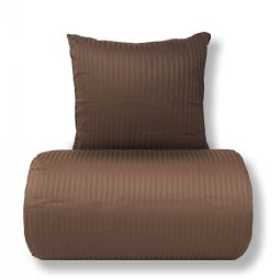 Sengetøj - 100% bomuldssatin - Klassisk okkerfarvet striber