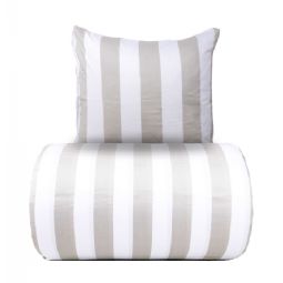 Sengetøj - 100% bomuldssatin - Nordic Stripe - Brede grå striber
