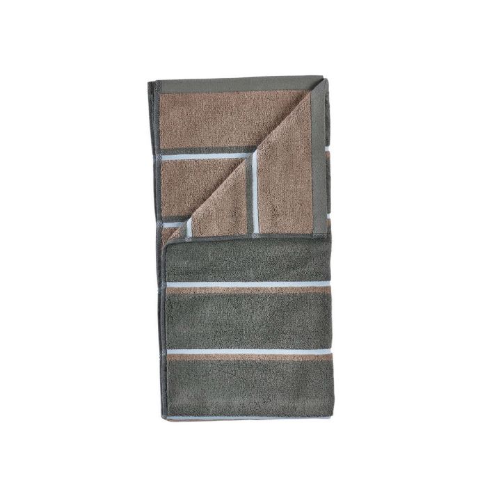 Håndklæde - 100% bomuld - Badehåndklæde 70x140 cm - Zone Denmark Sauna - Stribet Olive Green