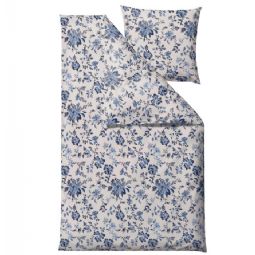 Sengetøj - 100% bomuldssatin - Södahl Tapestry - Blå blomster