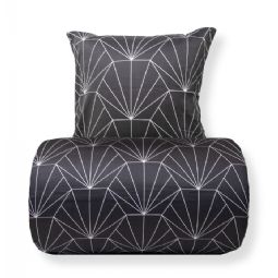 Sengetøj - Bomuldssatin - Vendbart gråt Hexagon print