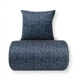 Sengetøj - Bomuldssatin - Blåt marble/prikket print