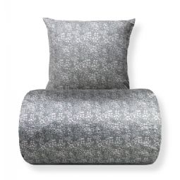 Sengetøj - bomuldssatin - Støvet grønt blomster print