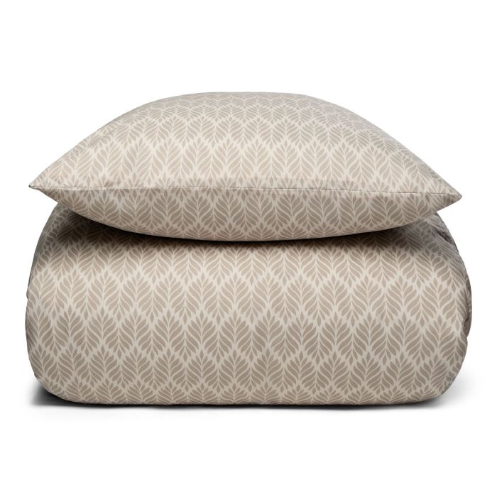 Sengetøj 140x220 cm - Mønstret sandfarvet sengesæt - Microfiber sengelinned - IN Style sengelinned 