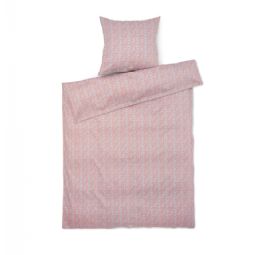 JUNA sengetøj - 100% økologisk bomuldssatin - Pleasantly blå med rosa blomster