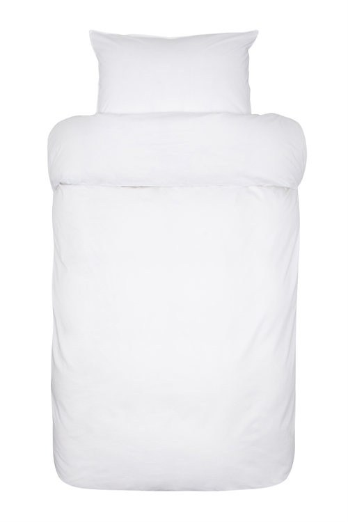 Satin sengetøj 140x200 cm - Siena hvid - Ensfarvet sengetøj - 100% egyptisk bomuldssatin - Sengesæt fra Høie